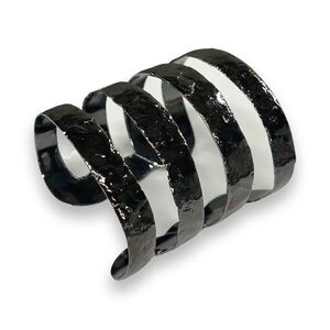 Jennifer Thames Gunmetal Metallic Cuff Bracelet